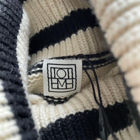 SOLD - Toteme Signature stripe turtleneck light sand stripe sweater - Picture 7 of 7